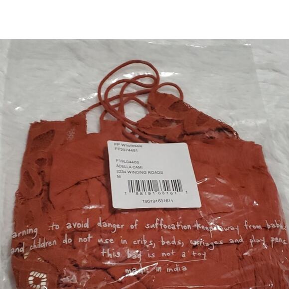 NWT Free People Adella Cami Burt Orange Size Medium - Picture 5 of 6